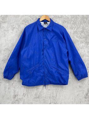 Vintage 80s IBM Austin Embroidered Blue Windbreaker USA Made Distressed